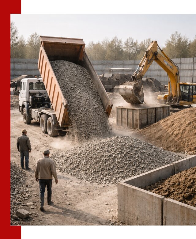 Доставка нерудных материалов с погрузкой и разгрузкой в Ростове