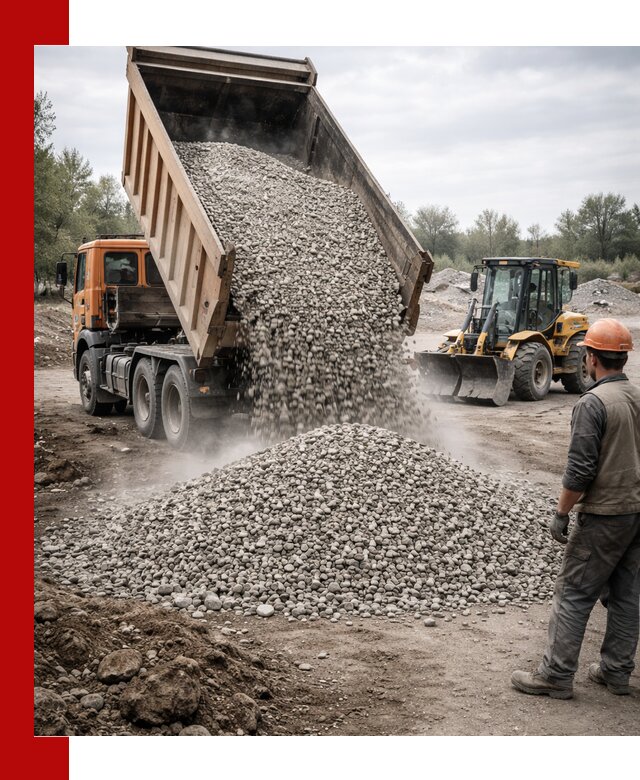 Доставка щебня в Ростове крупными и мелкими фракциями