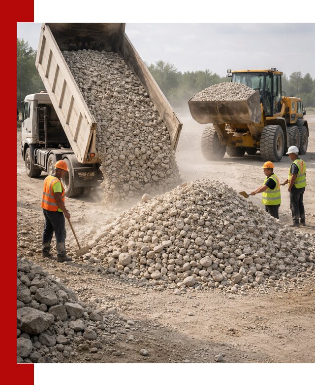 Доставка известнякового щебня фр. 40-70 в Ростове