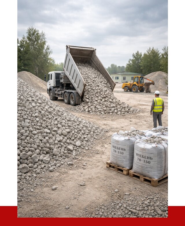 Известняковый щебень фракция 70-150 в Ростове от 1283 р. | ПРОНЕРУДРсв