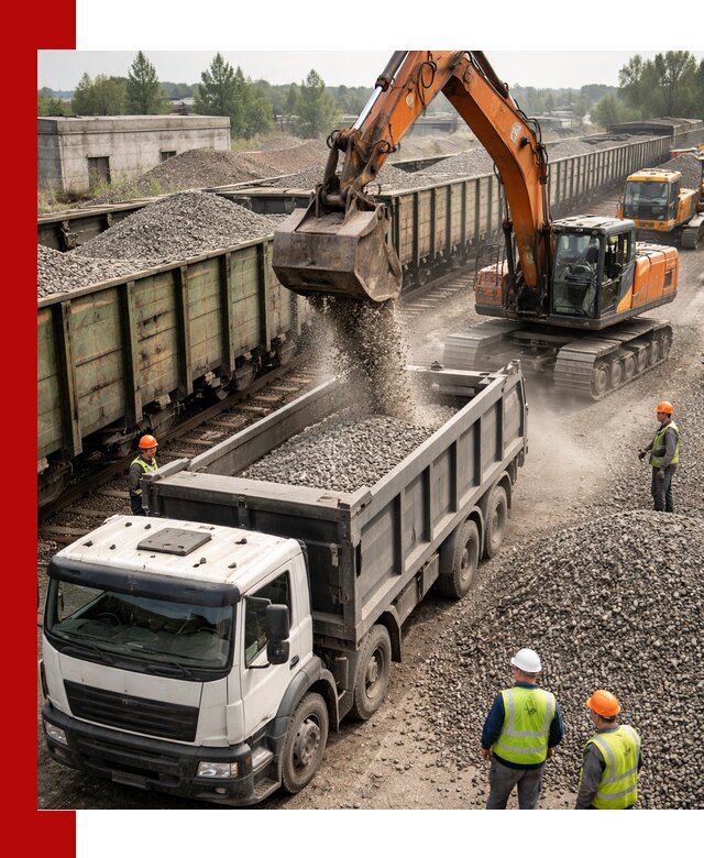 Железнодорожный щебень фракция 25–60 для поставок в Ростове