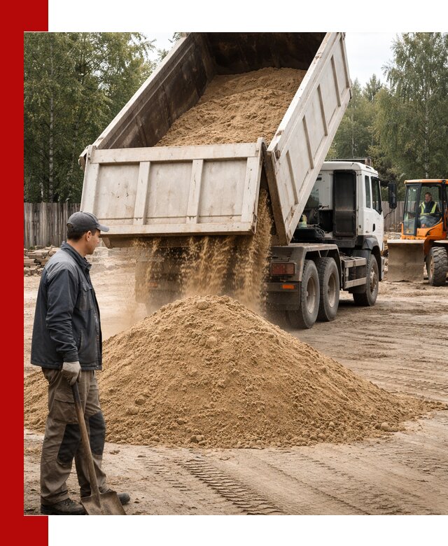 Доставка и продажа песка с разгрузкой в Ростове