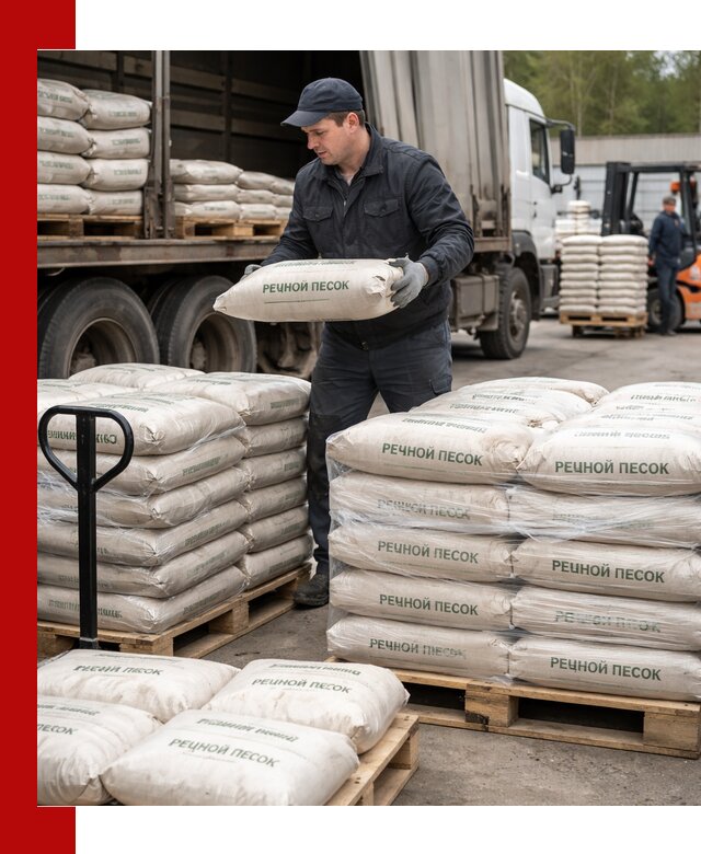 Речной песок в мешках с доставкой в Ростове