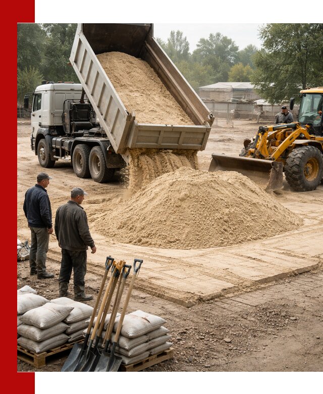 Доставка мытого песка в Ростове с самосвалами по выгодной цене