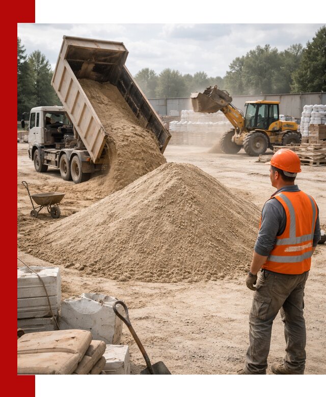 Доставка строительного песка с самосвалом в Ростове