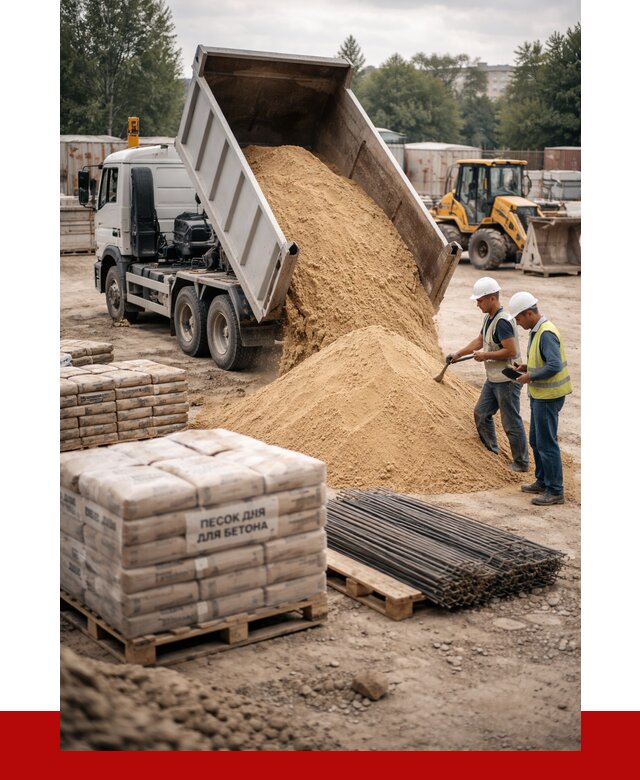 Песок для бетона в Ростове от 2566 р. с доставкой, ПРОНЕРУДРсв