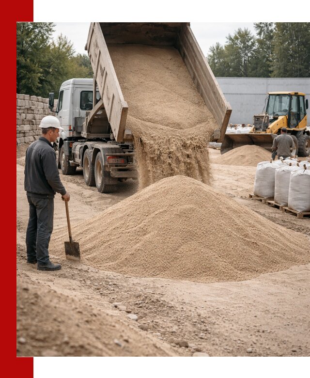 Кварцевый песок фракция 0–3 мм с доставкой в Ростове