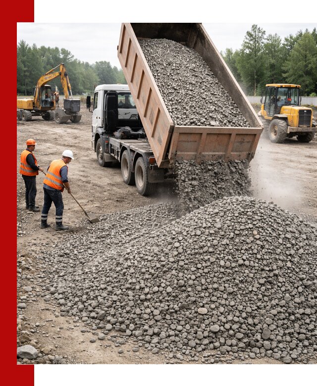 Доставка гравия фракции 40-70 в Ростове оптом и в розницу