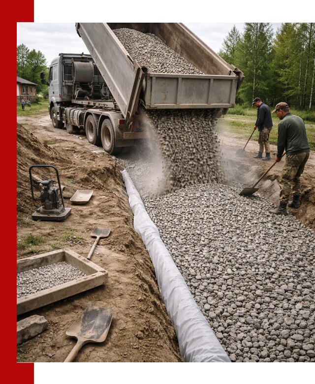 Гравий для дренажа с доставкой в Ростове качественный и недорогой