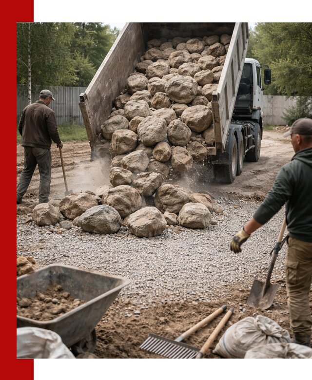 Доставка и укладка булыжника в Ростове