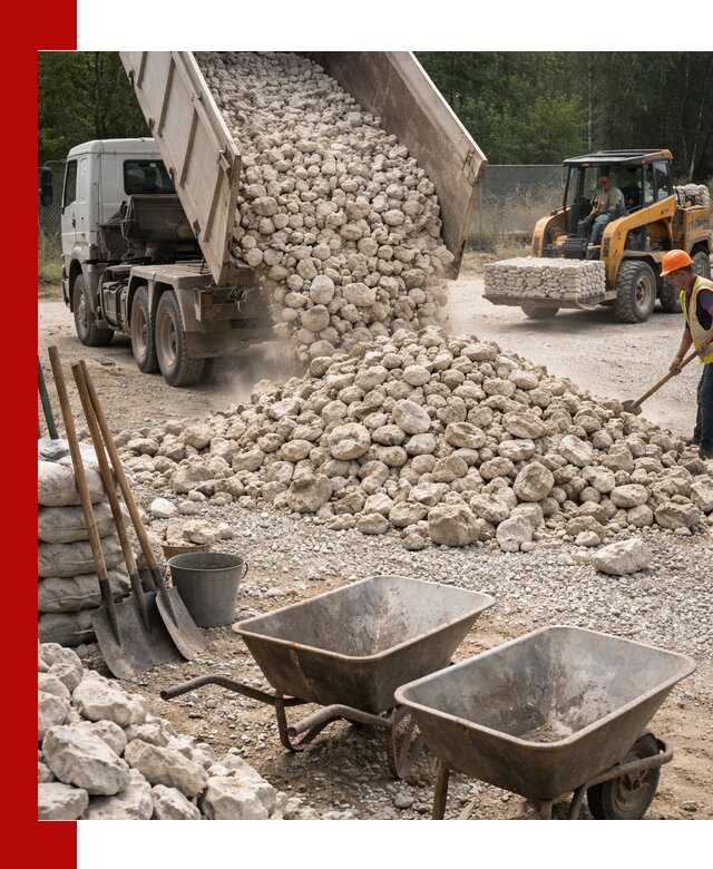 Доставка и продажа бутового известнякового камня в Ростове