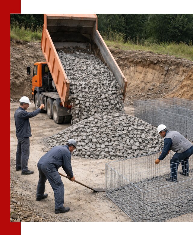 Камень для габионов с доставкой в Ростове быстро и надёжно