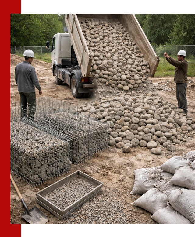 Камень для габионов фракция 70–151 в Ростове