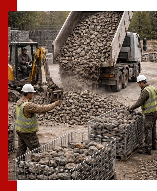 Камень для габионов фракция 100–201 в Ростове