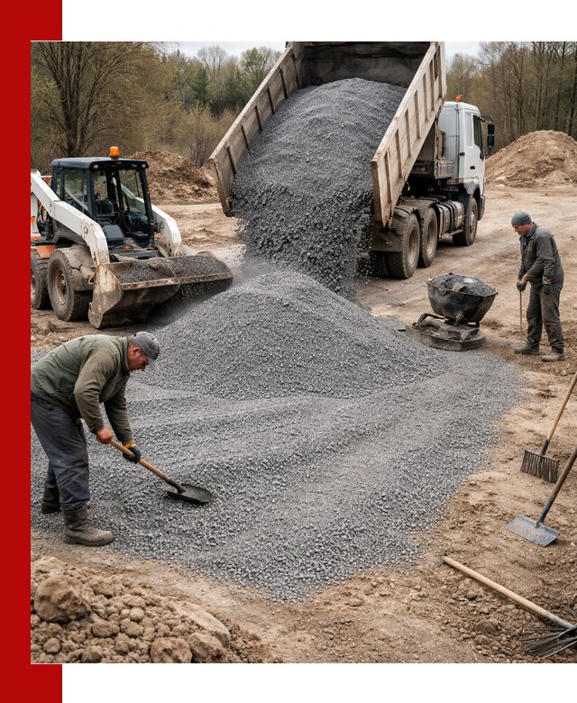 Отсев для подсыпки в Ростове — доставка и подсыпка на участок