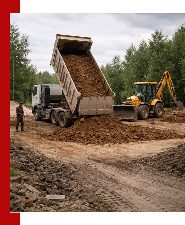 Доставка суглинка самосвалами в Ростове подсыпка и планировка