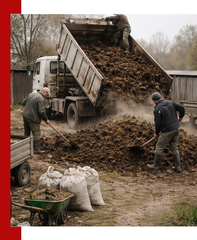 Доставка коровьего навоза самосвалом в Ростове