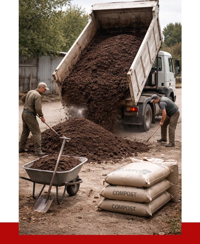 Купить компост в Ростове от 4310 р. за куб с доставкой | ПРОНЕРУДРсв