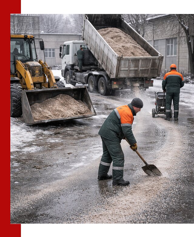 Реагент против гололеда с доставкой и нанесением в Ростове