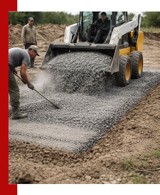 Устройство щебеночной подушки в Ростове для дорог и фундаментов